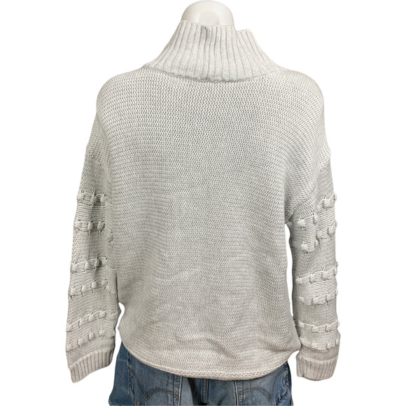 NWT NIC+ZOE Light Gray Cowl Neck Sweater - Picture 6 of 8